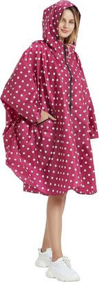 Rain Poncho Jacket Coat Hooded Zipper Style - Image 2