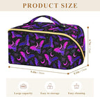 Makeup Organizer Bag, Purple Bat Gothic Travel Makeup Bags Makeup Vanity Case Large Capacity Rhombus Cosmetic Toiletry Bag for Girl Women Ladies