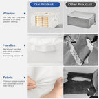 Clothes Storage Bags, Foldable Thick Fabric Blanket Storage Bags, Large Clear - Image 3
