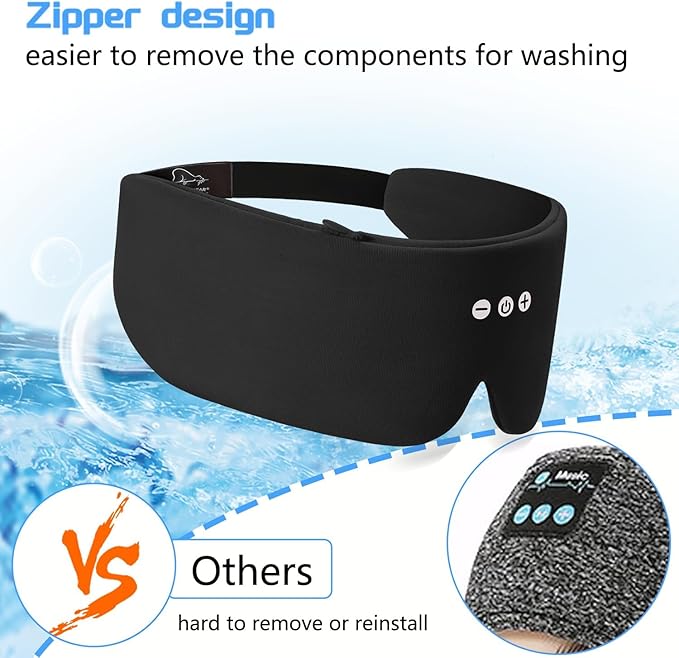 ALASKA BEAR Sleep Headphone Mask Bluetooth 5.2 HD Stereo Noise Reduction 3D Eye - Image 7