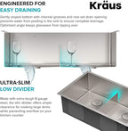 KRAUS Kore™ Workstation 33-inch Undermount 16 Gauge Double Bowl Stainless Steel - Image 4