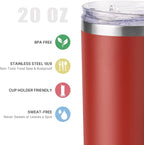 koodee Coffee Tumbler 20 oz Stainless Steel Double Wall Vacuum Insulated Skinny - Image 2