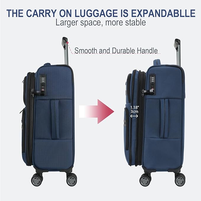 KROSER Softside Expandable Carry On Luggage - Image 5
