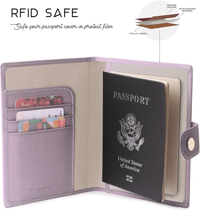 Genuine Leather Passport Case, RFID Passport Cover - Image 5