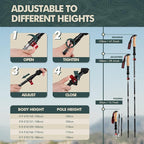GPTCAMP Nordic Walking Stick, Cork Handle, Lightweight 7075 Aluminum Trekking - Image 3
