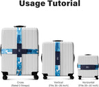 Luggage Straps for Suitcases, Adjustable Luggage Elastic Belt, Travel - Image 3