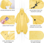 PTEROMY Hooded Rain Poncho for Adult - Image 6