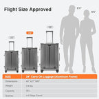 24 Inch Check-In Luggage Aluminum Frame Zipperless Luggage, Hard Shell Suitcase - Image 6