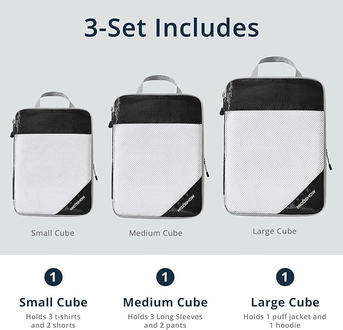 3 Set Compression Packing Cubes - Image 3