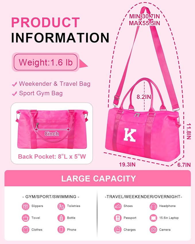 Overnight Bag for Kids Teen Girls Weekender Dance Bag Birthday Graduation Gifts - Image 2