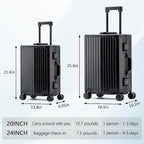 YYW Aluminum Carry-On Luggage Airline Approved Lightweight Suitcase - Image 3