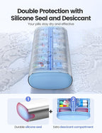 Vaydeer 7 Day Weekly Pill Organizer 2 Times a Day, Metal Am Pm Travel Pill Case - Image 2