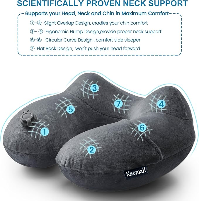Inflatable Travel Pillows for Airplanes, Easy Blow Up Inflatable Travel Neck - Image 4