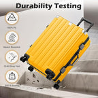 Krute Checked Aluminum Frame Suitcase 24 Inch Zipperless Luggages Hardside PC - Image 6
