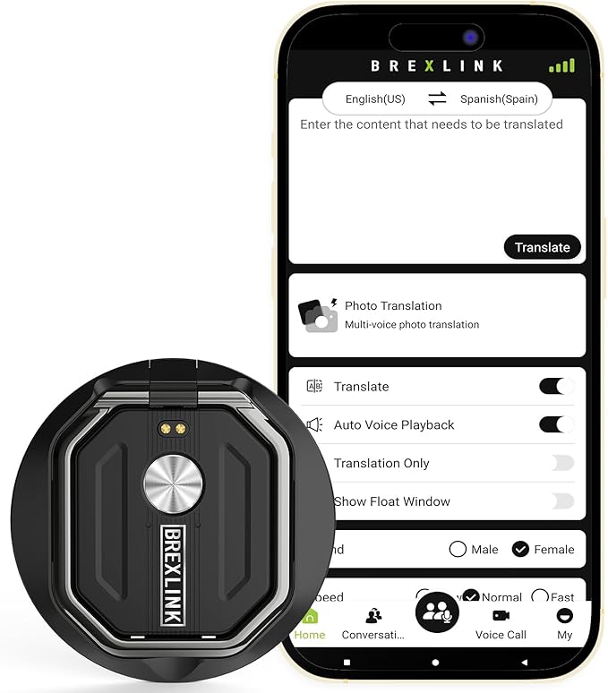 3-in-1 AI Translator Recorder, Language Translator Device, NO FEE by BrexLink