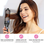 K&K Heated Curling Brush - 1.5 Inch Ceramic Tourmaline Ionic Volumizing Hot Brush for Root Volume & Loose Curls (Black)