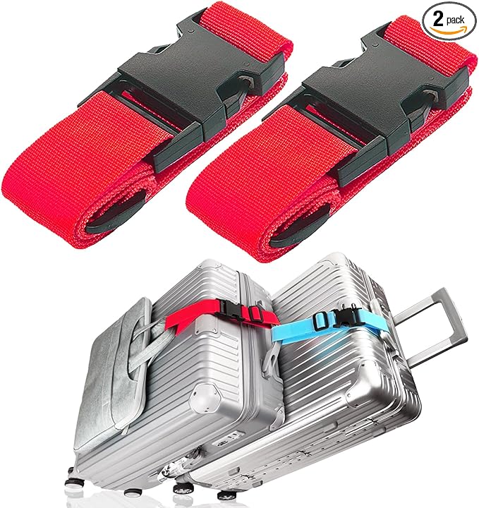 2Pack Luggage Straps for Suitcases, Travel Connector for Carry On Bag, Add Bag by Ajmyonsp