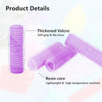 18PCS Self Grip Small Hair Curlers Heatless Roller Hair Curlers Pro Salon Hairdressing Curler DIY Curly Hairstyle Hair Rollers Tools Rat Tail Comb for Women Medium Short Hair(Purple)