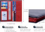 VISOUL Mens Leather Long Bifold Checkbook Wallets - Image 3