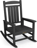 SERWALL Outdoor Rocking Chair, HDPE Patio Rocking Chair All-Weather Porch Rocker by SERWALL