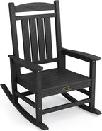 SERWALL Outdoor Rocking Chair, HDPE Patio Rocking Chair All-Weather Porch Rocker by SERWALL