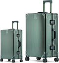 Metal All Aluminum Carry-on Luggage TSA Customs Lock Zipperless Silent Rotary by XZSP+AISU