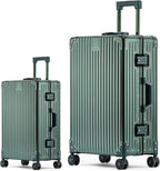 Metal All Aluminum Carry-on Luggage TSA Customs Lock Zipperless Silent Rotary by XZSP+AISU