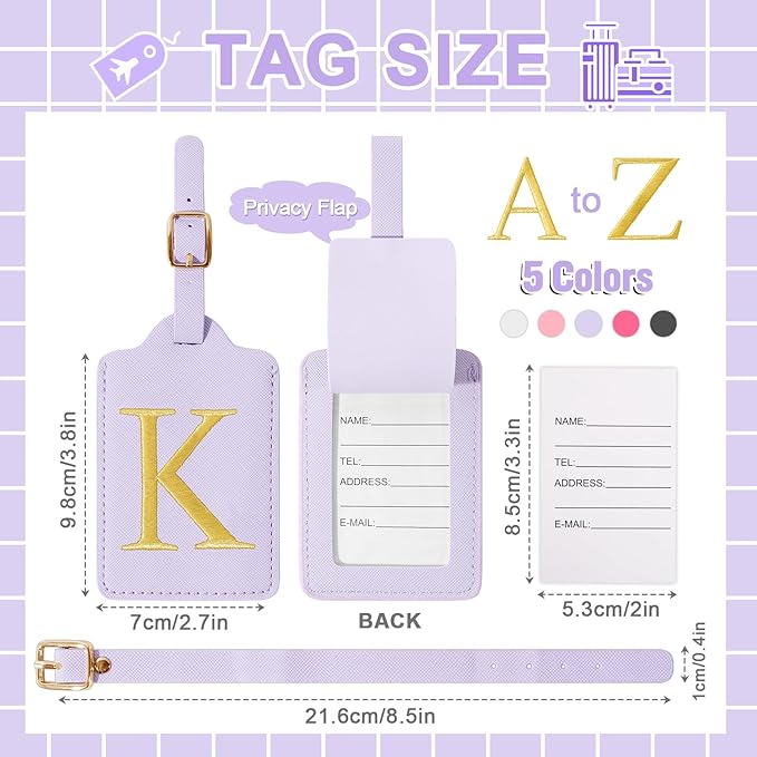 Personalized Initial Luggage Tags - Image 2