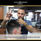Dos Manos HIGH-END Razor Edge Series Barber Blending Hair Scissors - Japanese Stainless Steel Salon Scissors 6" Overall Length - Fine Adjustment Tension Screw