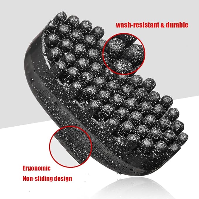 Curl Hair Silicone Brush, Melous 2024 Massage & Wash Curl Hair Brush Comb for Braiding Hair Pre Stretched Hair Extension Hair Reduce Pulling, Black