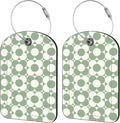 2 Pack Cute Luggage Tag for Suitcases Vintage Groovy Flowers Leather Luggage by iapodiad