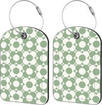 2 Pack Cute Luggage Tag for Suitcases Vintage Groovy Flowers Leather Luggage by iapodiad
