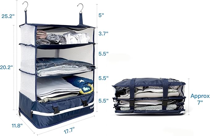 Grand Fusion Stow-N-Go Travel Luggage Organizer – Portable Hanging Travel - Image 5