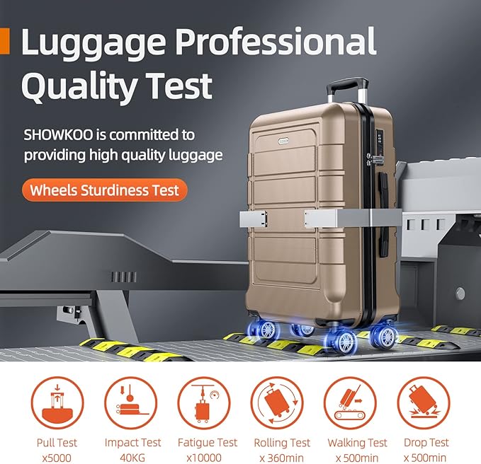 SHOWKOO Luggage Sets Expandable PC+ABS Durable Suitcase Double Wheels TSA Lock - Image 8