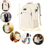 MATEIN Beige Laptop Backpack 15.6 Inch, Lightweight Sturdy Bag - Image 7