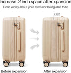 Hanke Expandable Hard Shell Luggage Sets 2 piece Carry on Luggage - Image 3