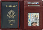 Personalized Monogrammed Merlot Leather RFID Passport Wallet - Image 5