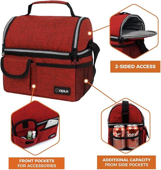 opux Lunch Bag Women Insulated, Adult Lunch Box Cooler, Lunch Box - Image 6