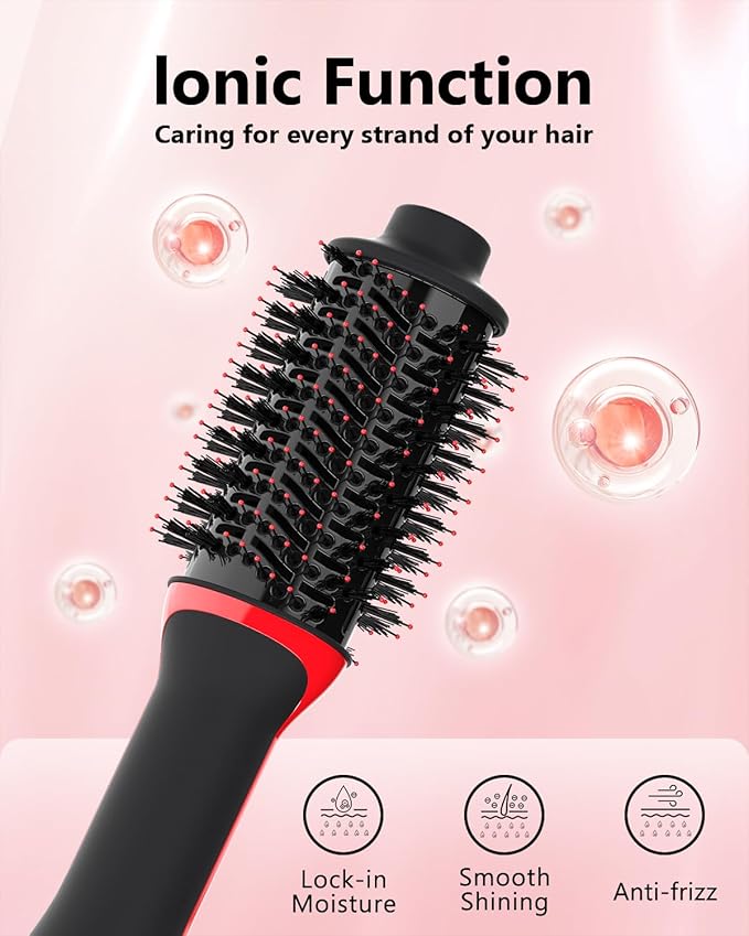 Plus 2.0 Hair Dryer Brush Blow Dryer Brush in One, 2'' Oval Brush Head Hot Air Brush Styler & Volumizer with Ionic Technology, NTC Smart Temp Control for Smooth, Frizz-Free, Shiny Hair