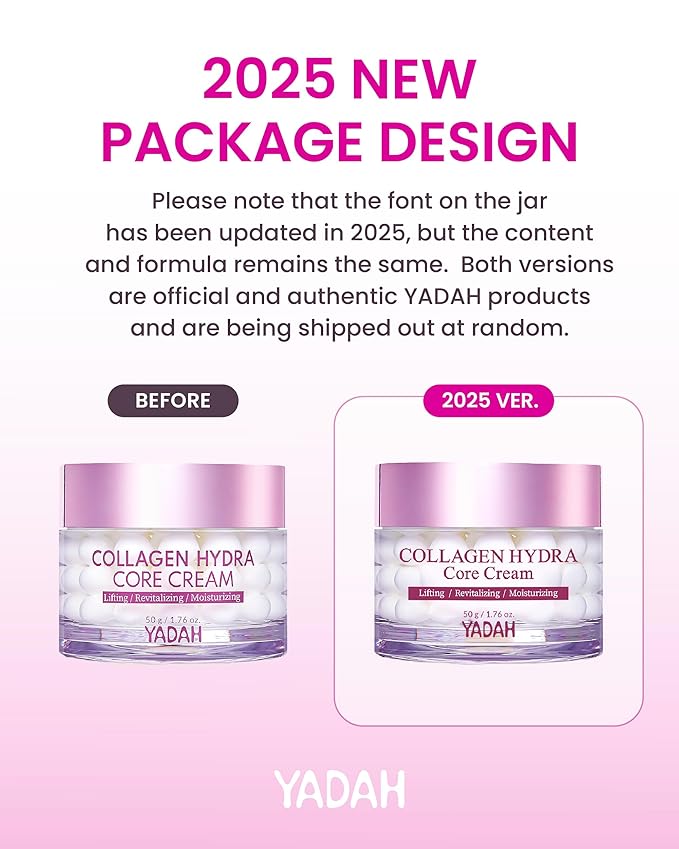 YADAH Hydra core cream - Capsule Filler Cream 1.69 fl oz Collagen Hydra Essence 5.07 fl oz Collagen Dual Lift Serum 1.69 fl oz