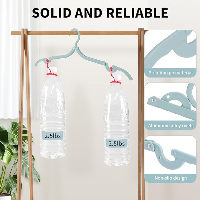 Foldable Travel Hangers, Closets | Lightweight Plastic Hanger Set - Image 2