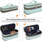 Hair Dryer Travel Carrying Case, Curling Iron Storage Bag, Slim Expandable Handheld Dual-Layer Travel Storage Bag for Dryer/Hair Tool Organizer/Style Organizer