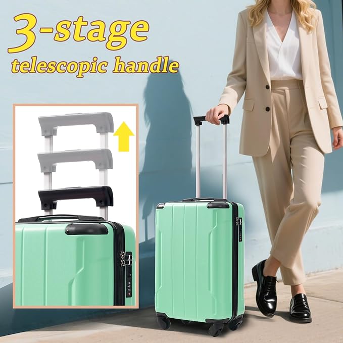 Merax Carry on Luggage Set, 20 Inch Hardshell ABS Suitcase - Image 8
