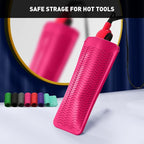 ZAXOP 2 Pack Heat Resistant Silicone Mat Pouch for Flat Iron, Curling Iron,Hair Straightener,Hair Curling Wands,Hot Hair Tools (HOT Pink&HOT Pink)