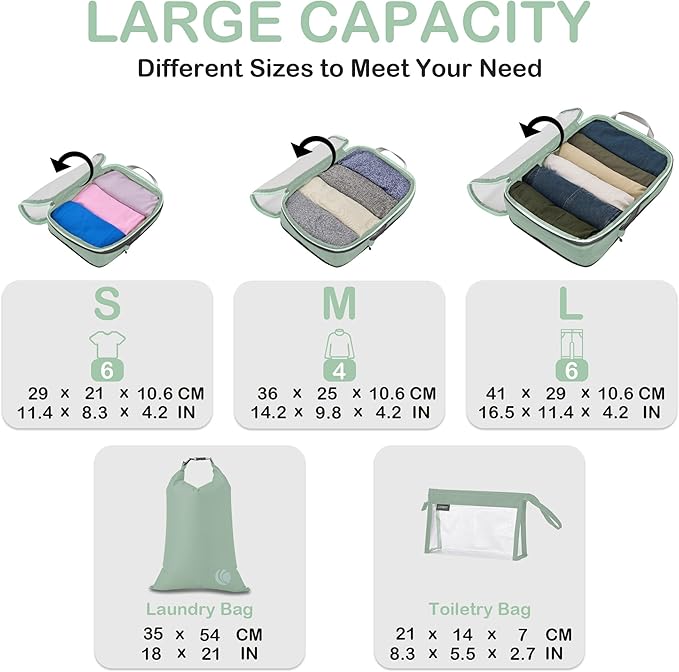 Cipway Compression Packing Cubes, See Through Mesh Luggage Organizer Bags - Image 5