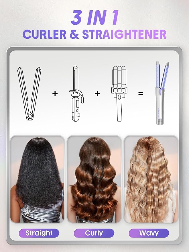 SHEGLAM Hair Cool Lock Airflow Styler, 360° Airflow Styler Curling Iron, Hair Curler with Cooling Air Vents to Lock in Style, 4 Adjustable Temp, Dual Voltage, Fast Straightening