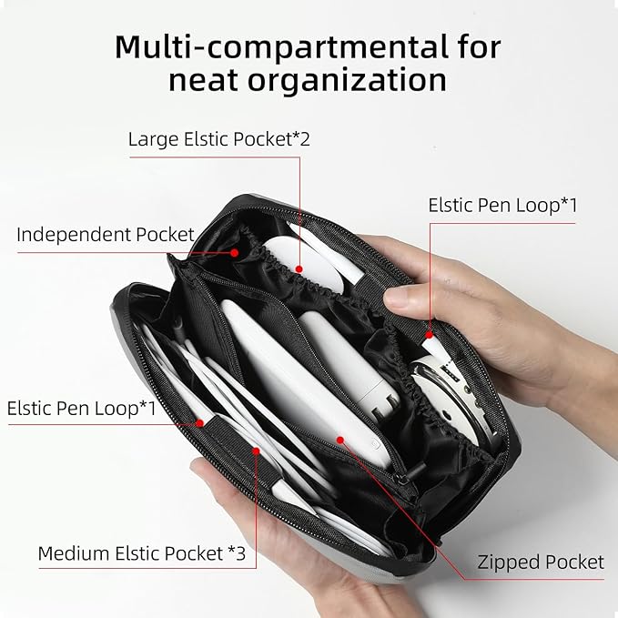 RIGHT AWAY Travel Tech Pouch，Waterproof Cord Case，Electronics Organizer Travel - Image 2