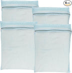 4-Piece Blue Large Durable Organic Cotton Mesh Laundry Bags by NAHADS