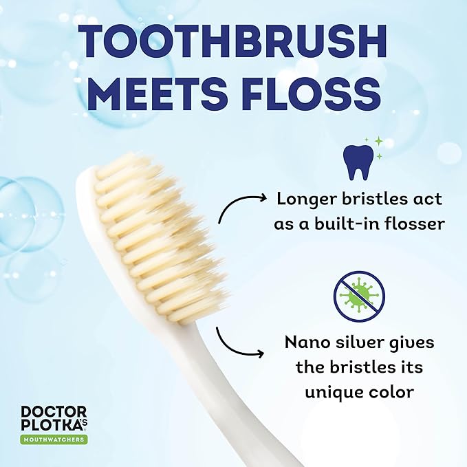 MOUTHWATCHERS Soft Flossing Toothbrushes, Value Pack of 4, Manual Toothbrush - Image 2