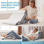 3PCS Bed Wedge Pillow for Headboard, Adjustable Wedge Pillow for Sleep Apnea - Image 8